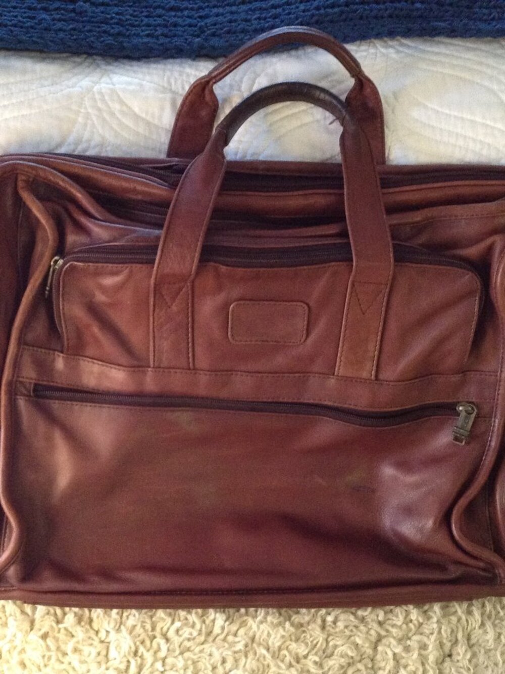 VTG Tumi Maroon Leather Messenger Bag Expandable Briefcase Collegiate Ivy League